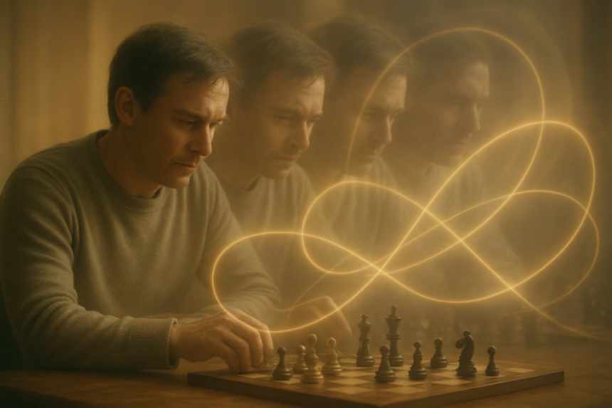Deja vu chess concept imagery