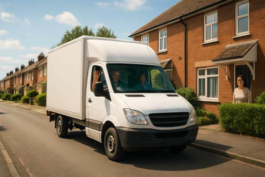 removal van neighborhood scene