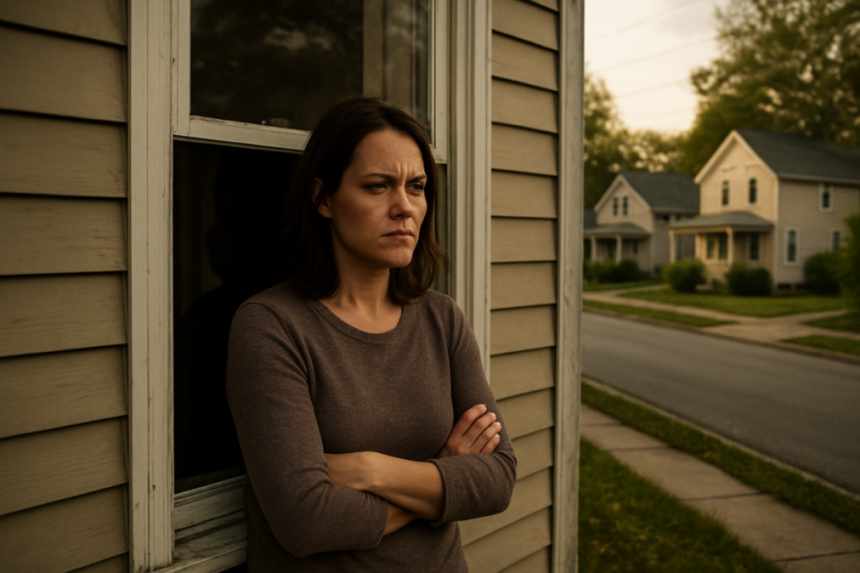 frustrated woman at window