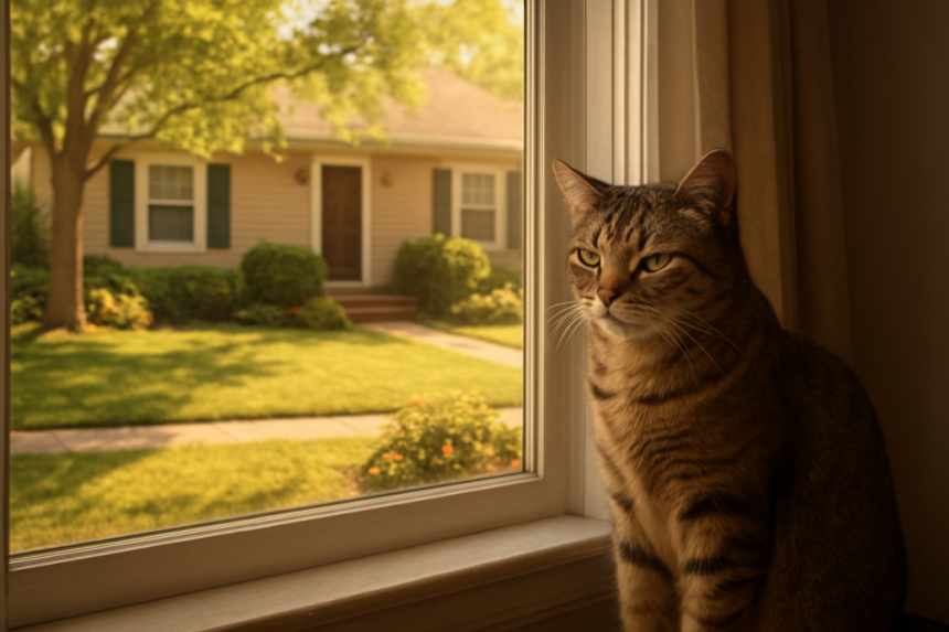 cat gazing outdoors