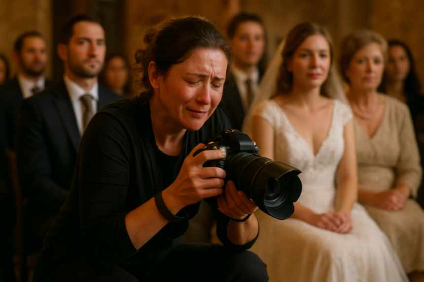 crying wedding photographer