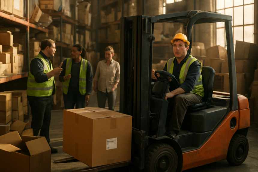 chaotic warehouse morning