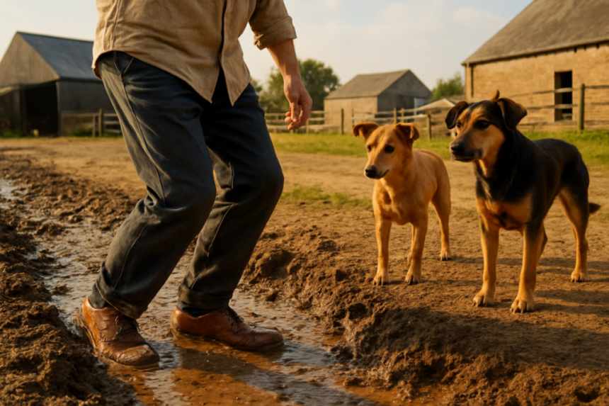 man fallen in slurry