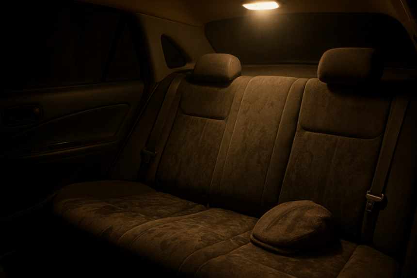wet back seat interior