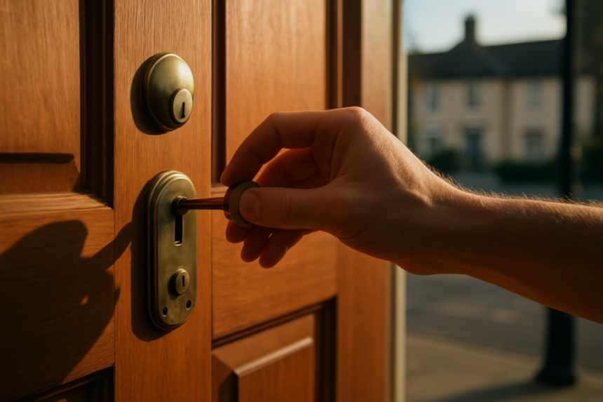 hand with house key