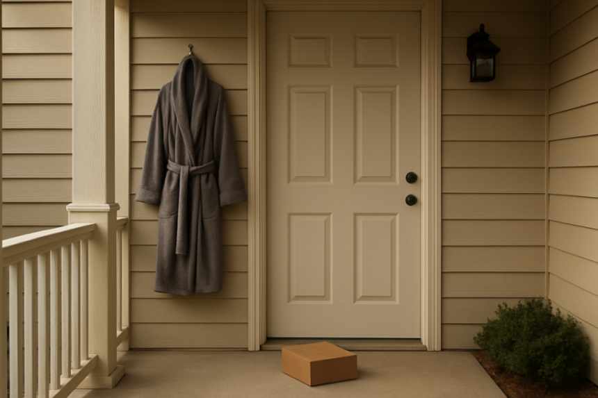 front porch with parcel