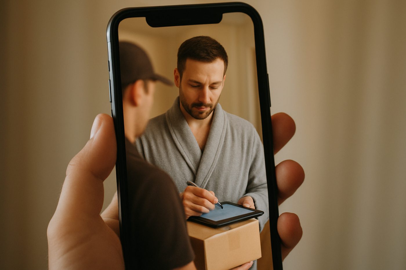 courier photo on phone