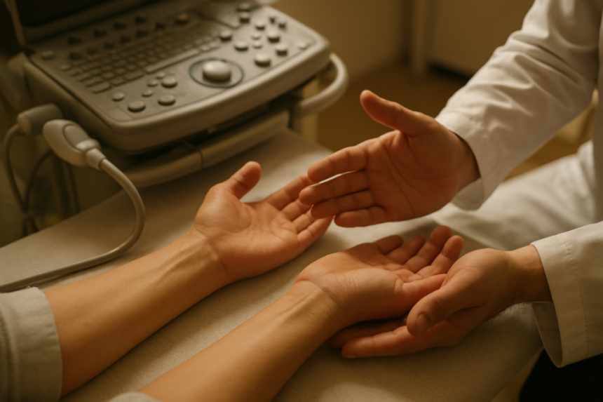 Wrist ultrasound scan table