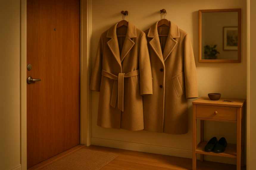 Two identical coats at home