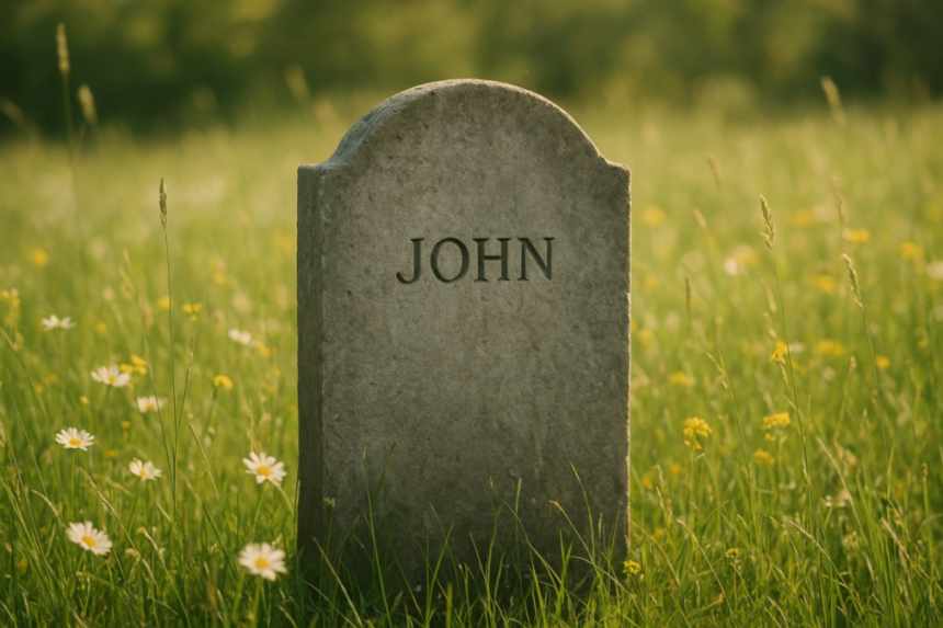 Isolated grave with no mourners