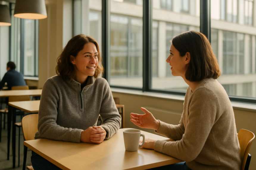 office canteen conversation