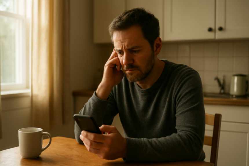 person listening voicemail