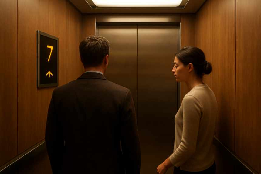 Elevator going up seventh floor