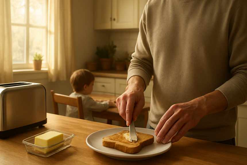 tense breakfast kitchen moment