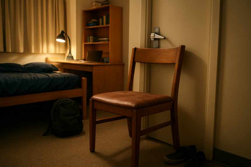 Chair blocking door