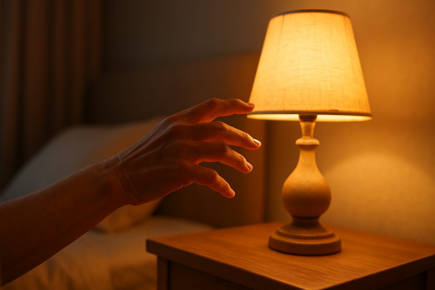 reaching for lamp light