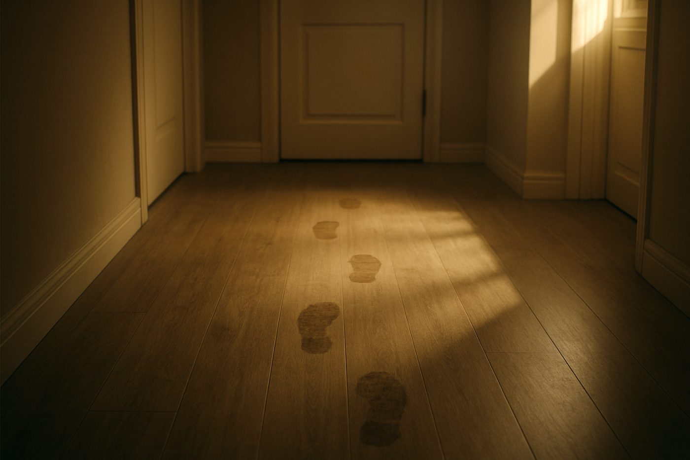 Mysterious footsteps hallway