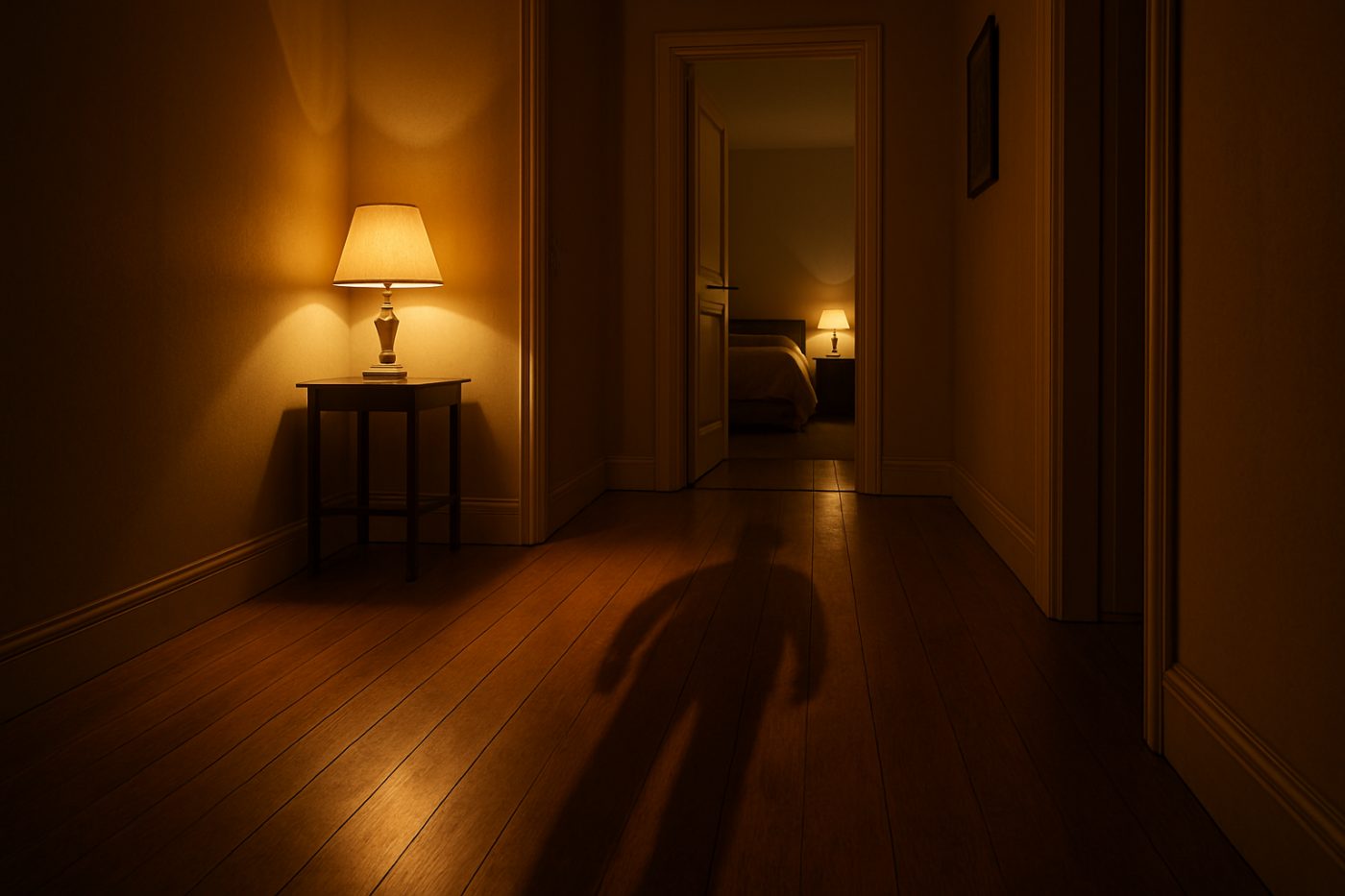 Sleep paralysis hallway light shadow