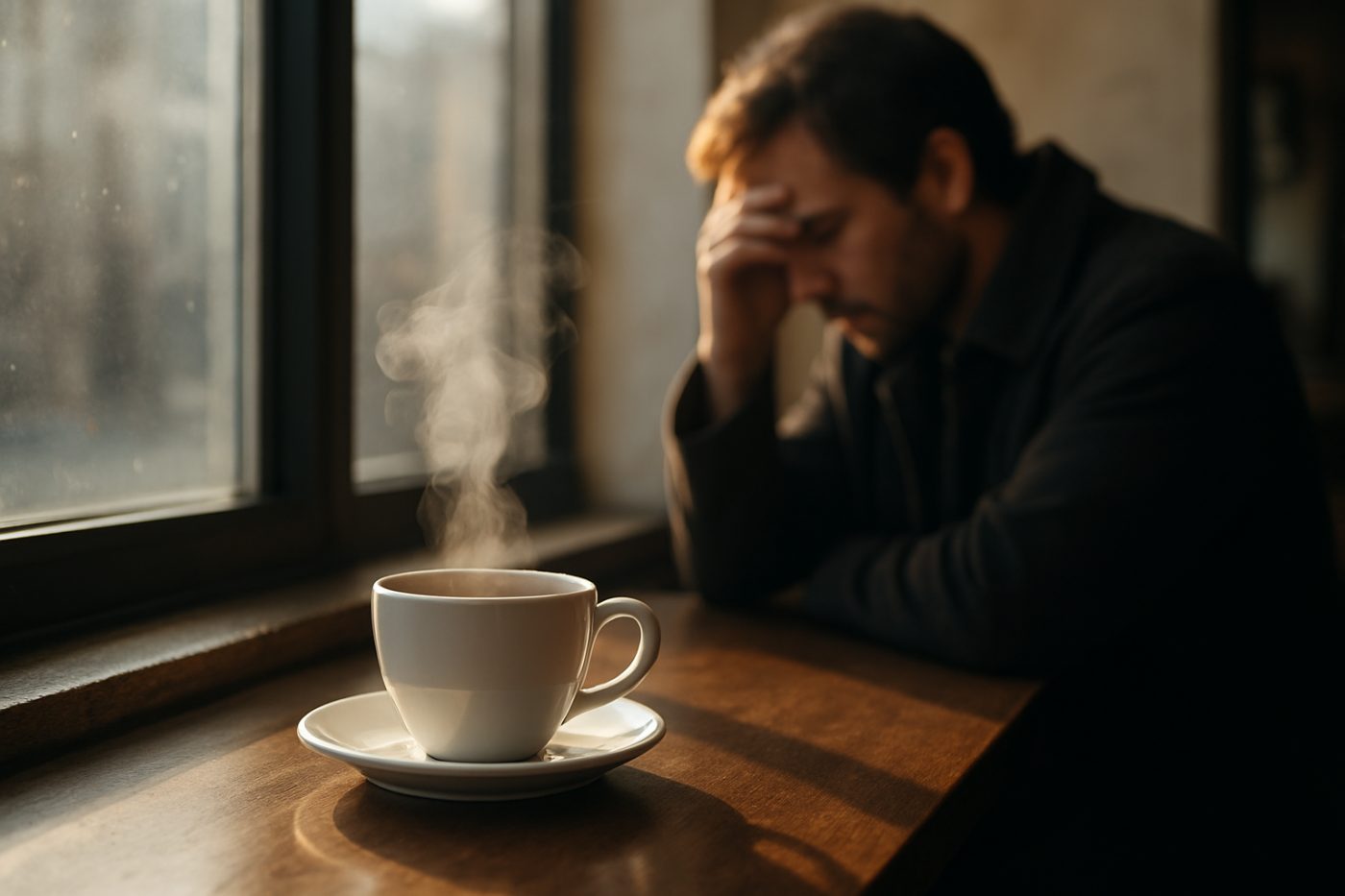 Contemplation with morning coffee
