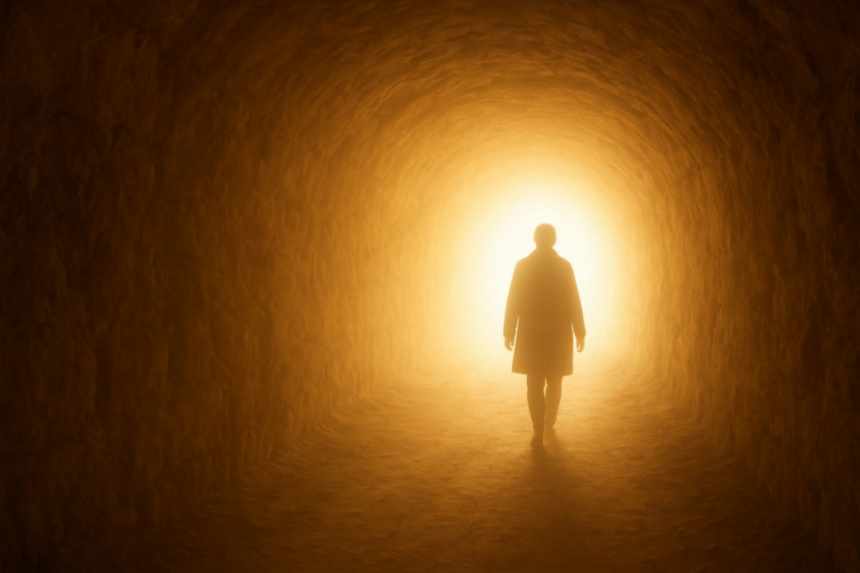 Peaceful light in tunnel