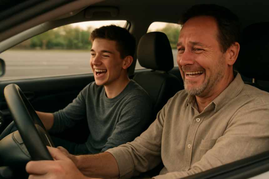 Father and Son Driving