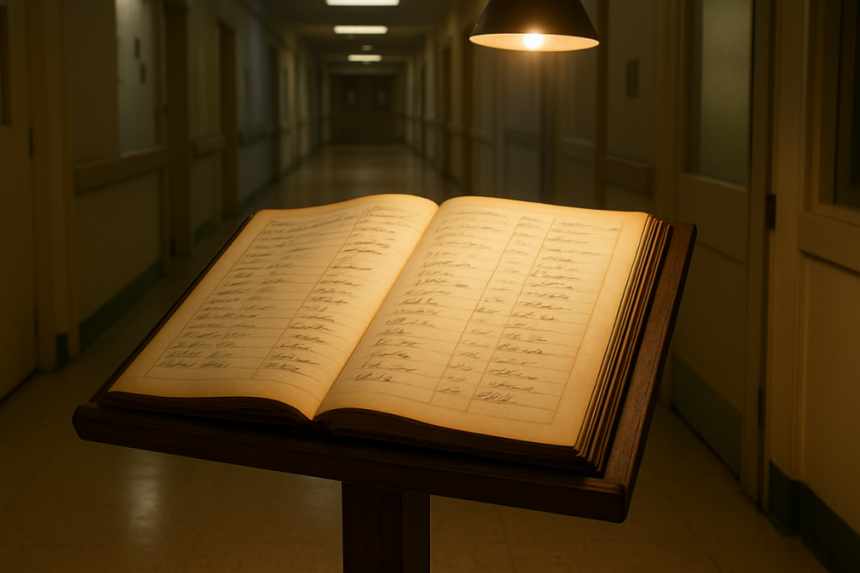 Visitor log close-up