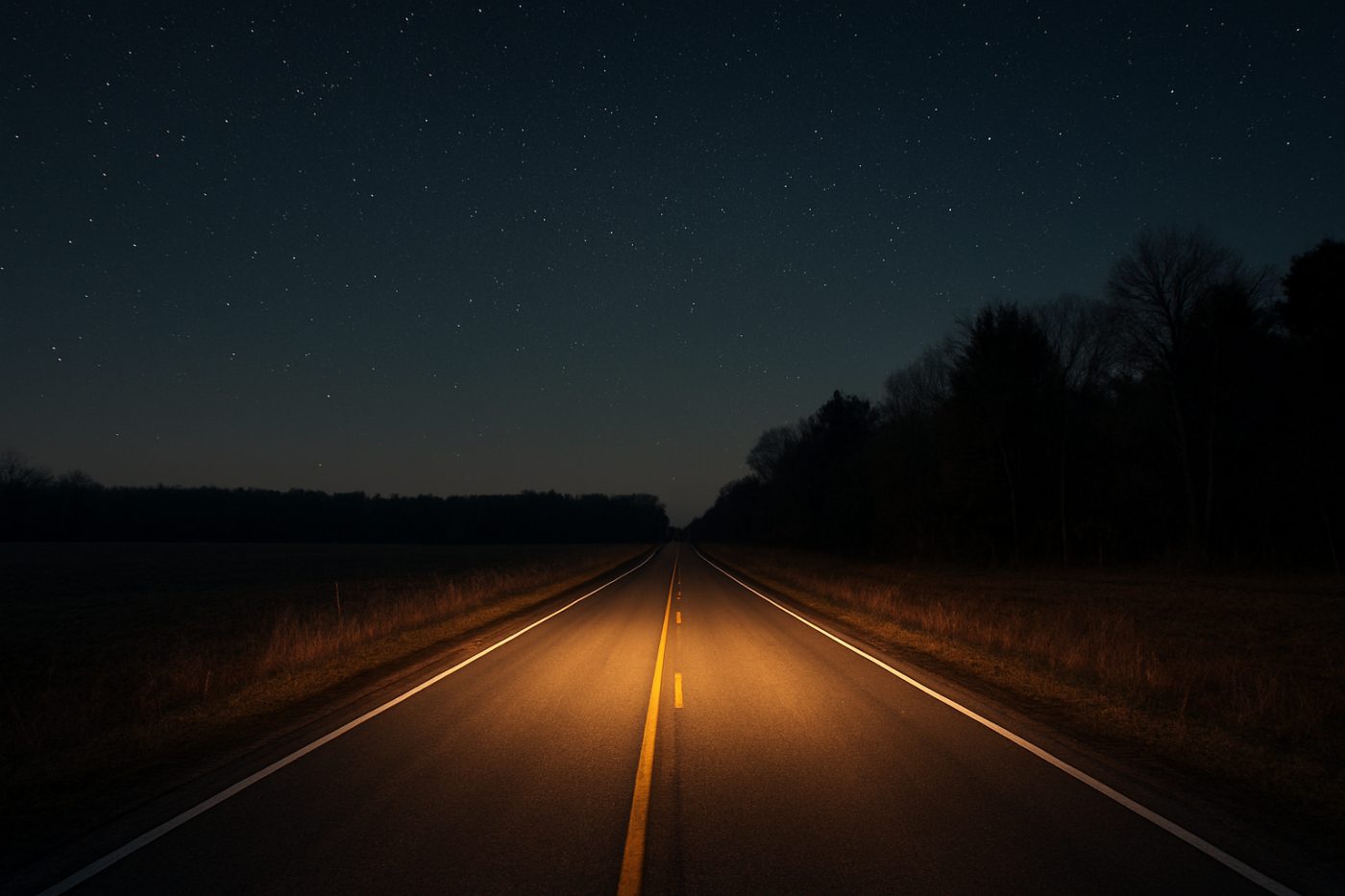County Road 6 at night