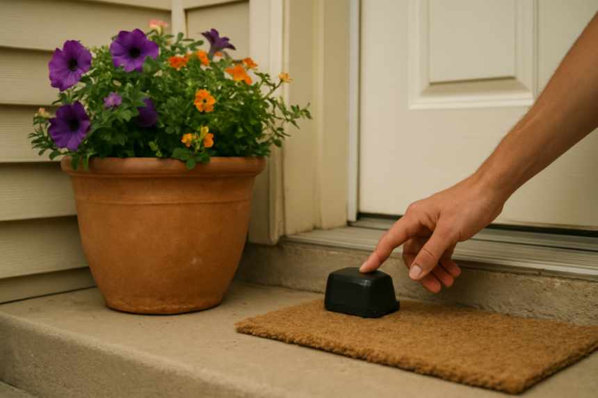hidden spare key flowerpot