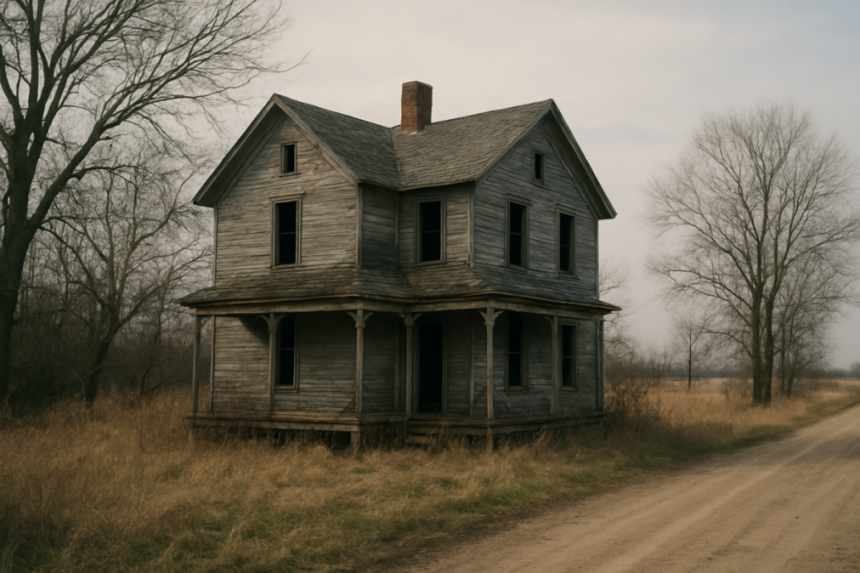 Daytime abandoned farmhouse