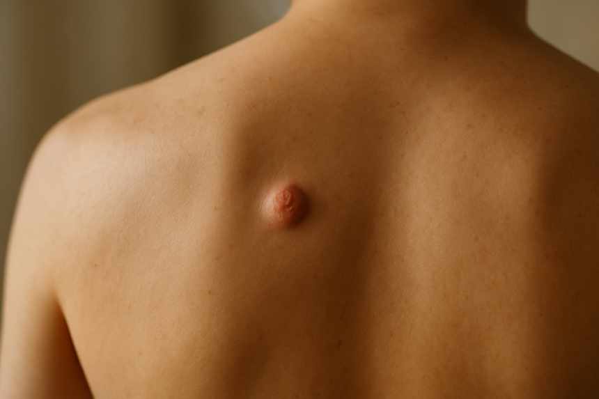 birthmark puckered spot
