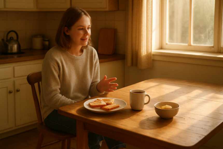 child breakfast scene