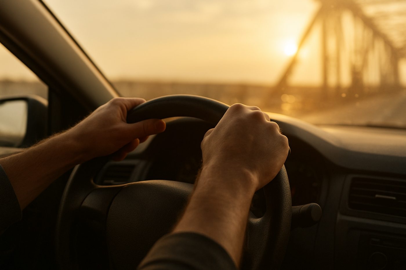 Hands on steering wheel