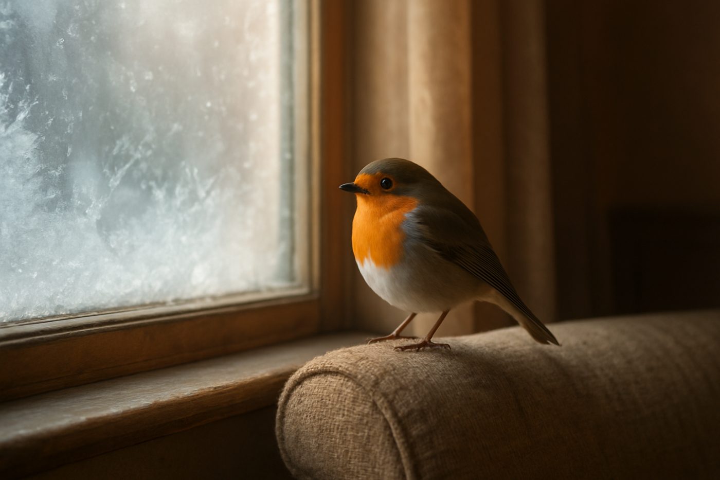 robin on armchair