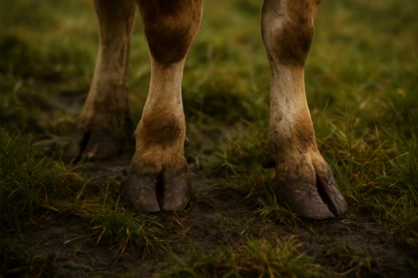 Cattle standing high ground
