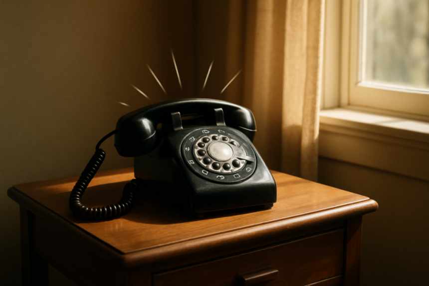 Ringing phone on table