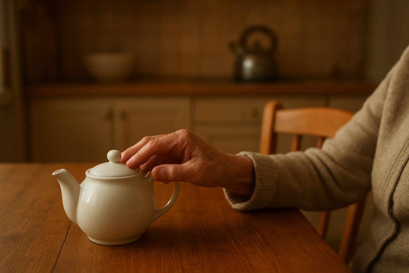 Elderly woman kitchen moment