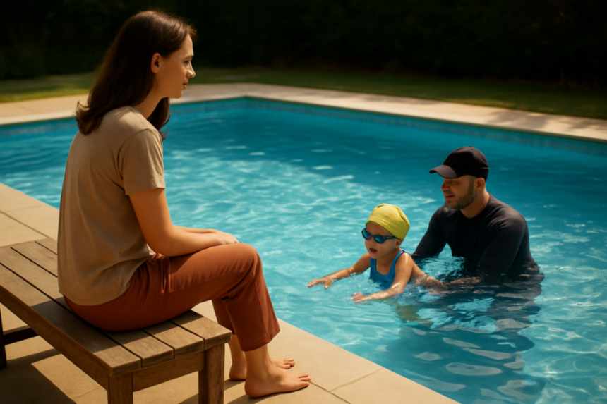 mother watching swim