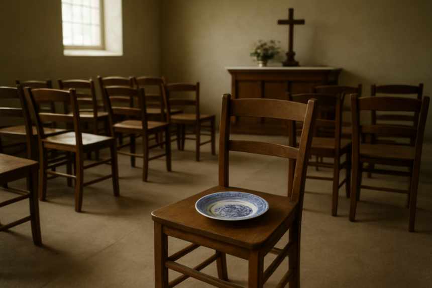 empty funeral chair