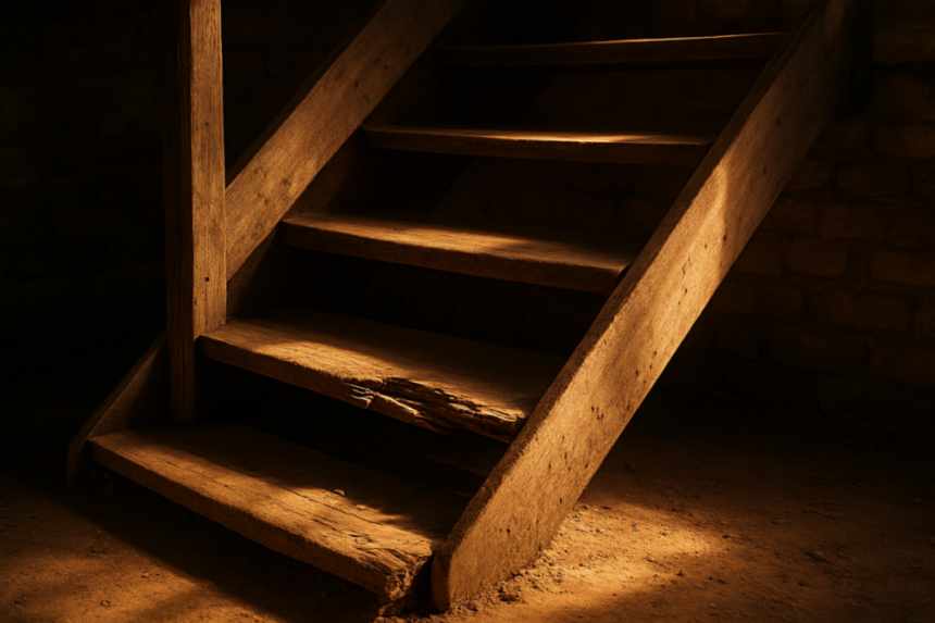 Damaged cellar stairs