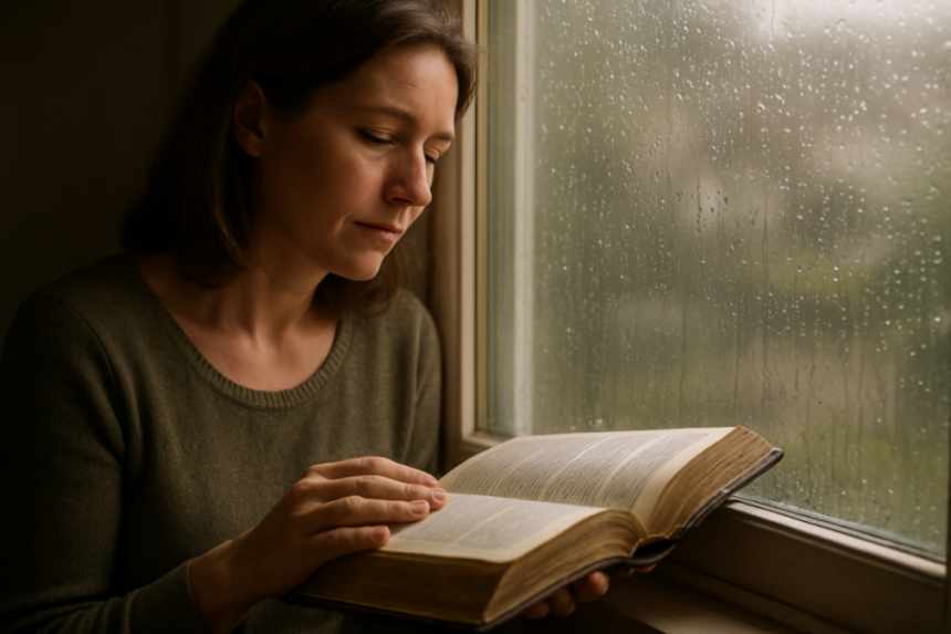 Woman with family Bible