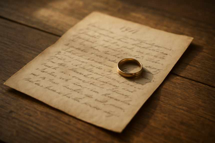 old letter and ring