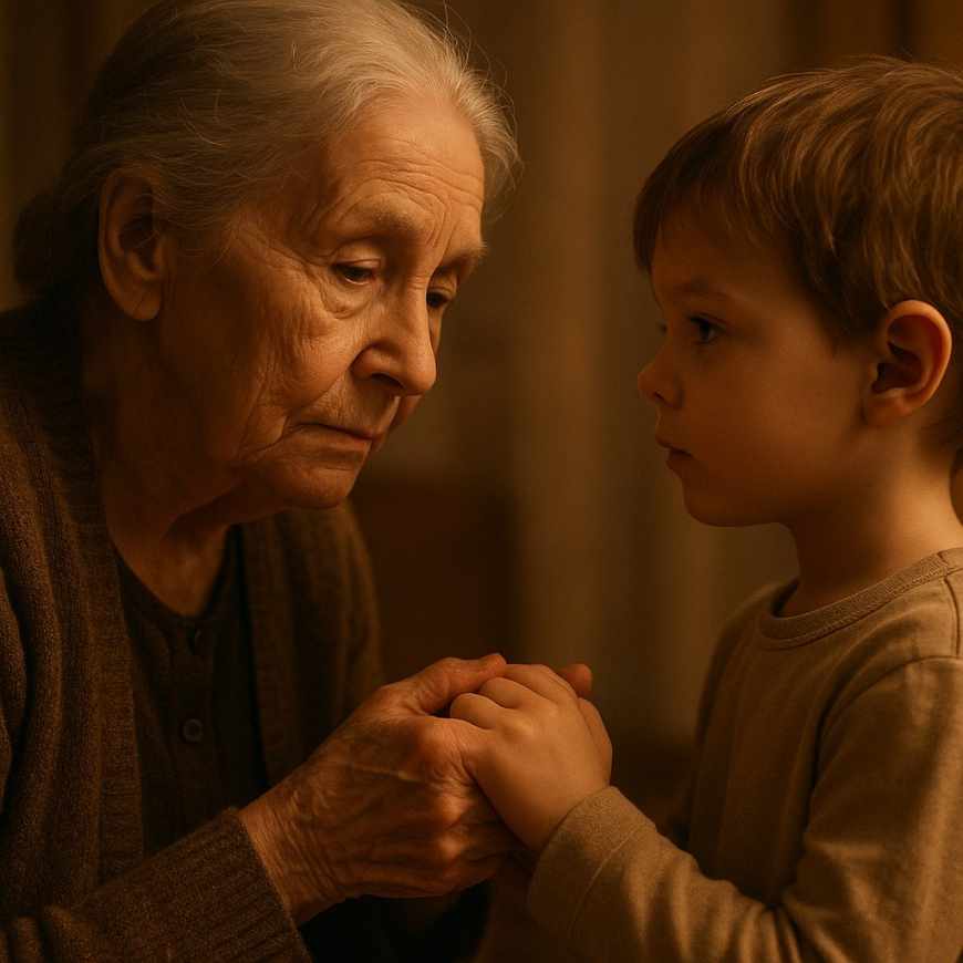 Grandmother and child promise
