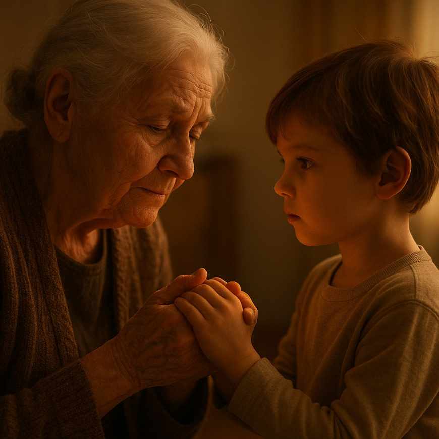 Grandmother and child promise