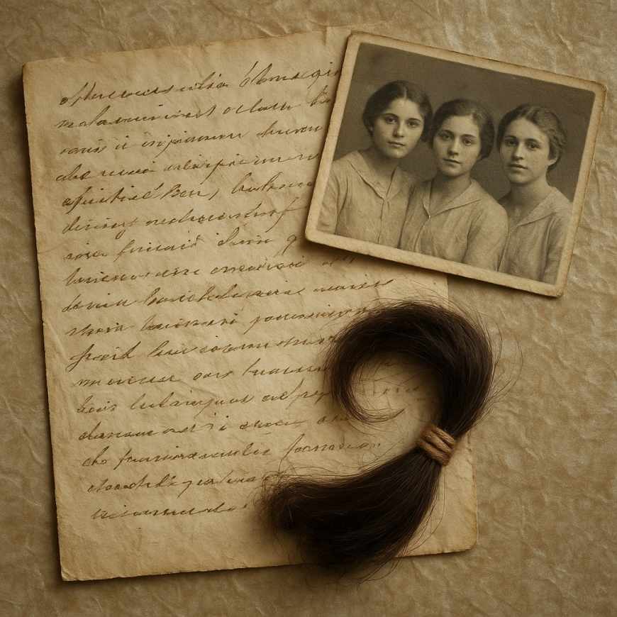 Letter, photo, and hair lock