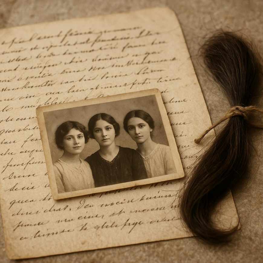Letter, photo, and hair lock