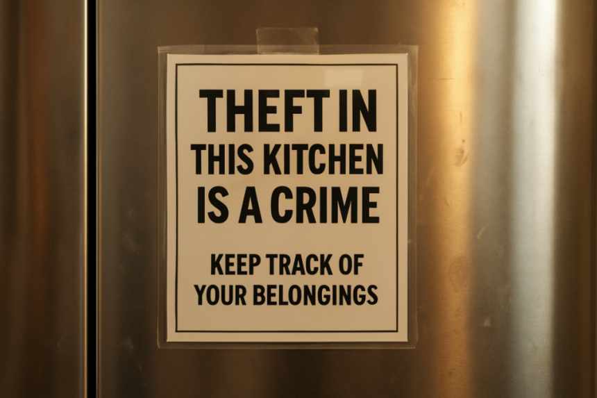 laminated kitchen sign