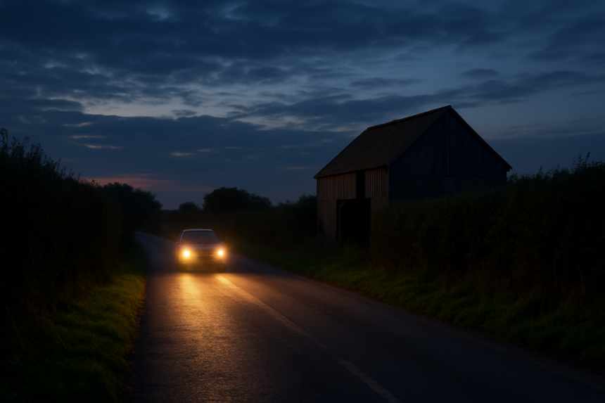 Ridge road at twilight