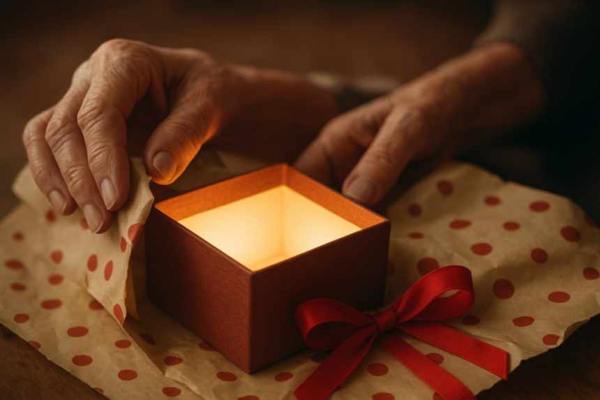 Unwrapping novelty gift box