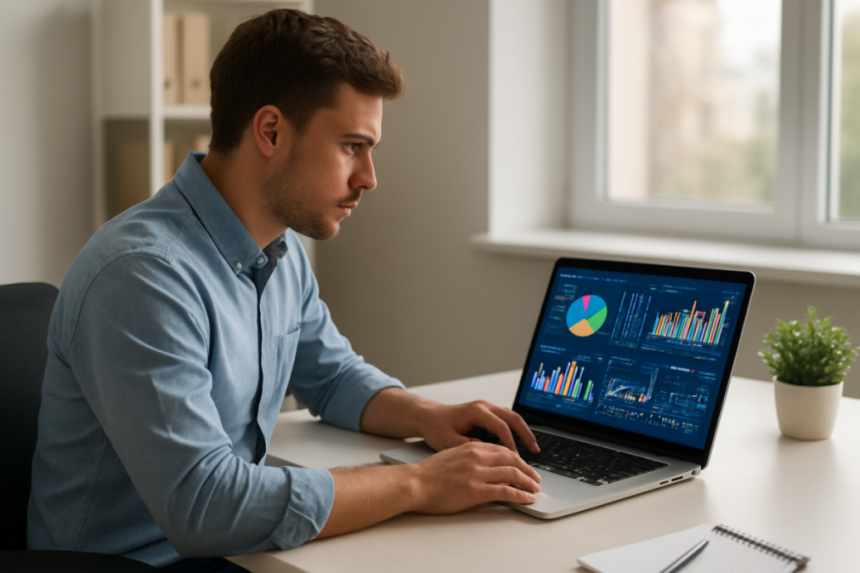 intern working on dashboard