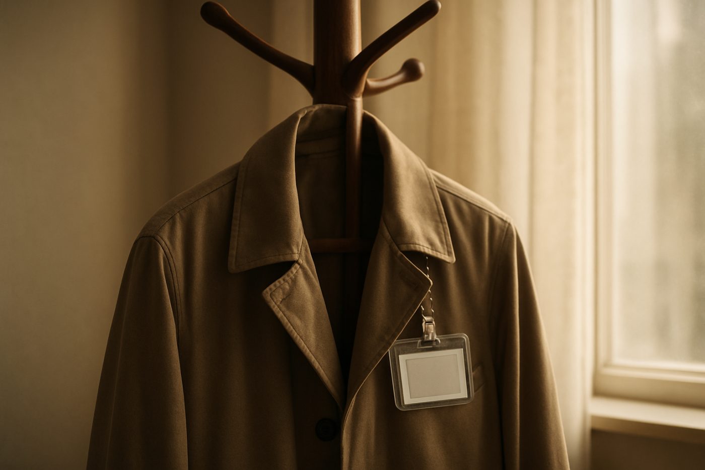 coat rack with badge